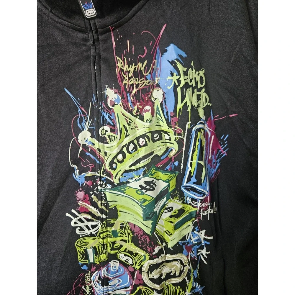 Vintage Ecko Unlimited 1972 Jacket Men's Size 2XL Graffiti Full Zip
